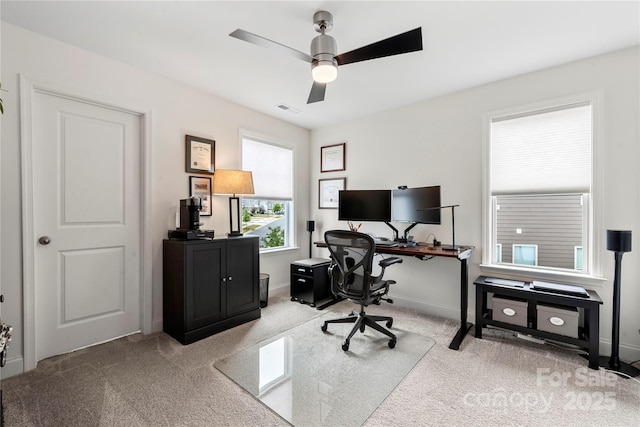 1240 Pebble Grove Dr, Clover, SC 29710 - office space with light carpet and a ceiling fan
