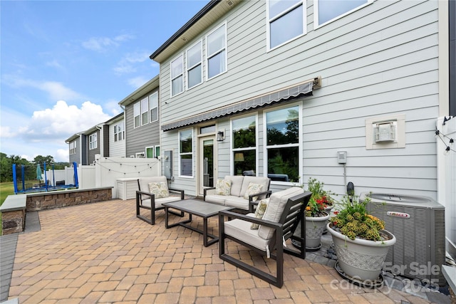 1240 Pebble Grove Dr, Clover, SC 29710 - view of patio featuring an outdoor hangout area and a trampoline
