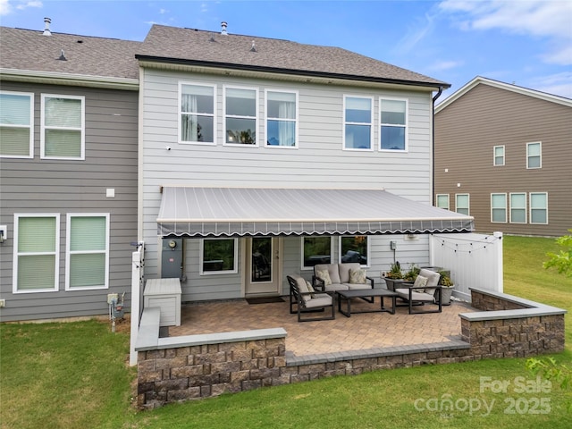 1240 Pebble Grove Dr, Clover, SC 29710 - back of house with an outdoor living space, a patio, and a lawn