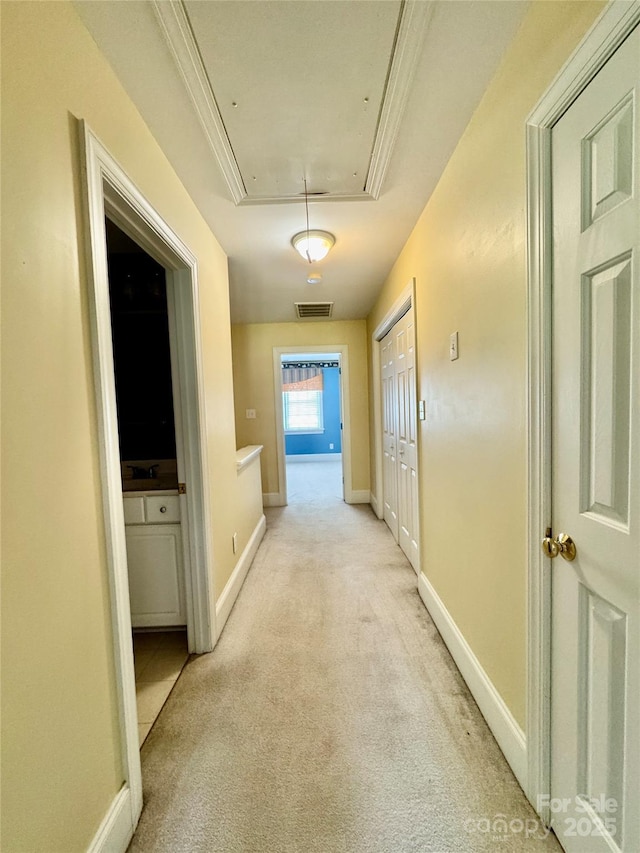 75 Mccurdy St NW, Concord, NC 28027 - hall featuring attic access and light carpet