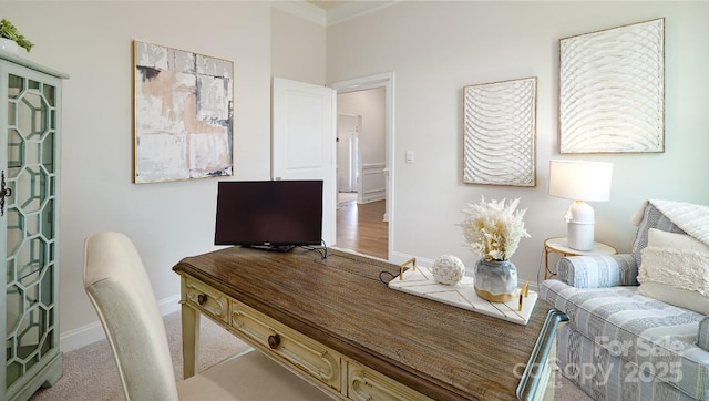 4129 Duplin Dr, Charlotte, NC 28214 - home office featuring crown molding and carpet
