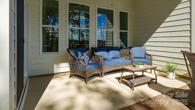 4129 Duplin Dr, Charlotte, NC 28214 - view of patio with an outdoor living space