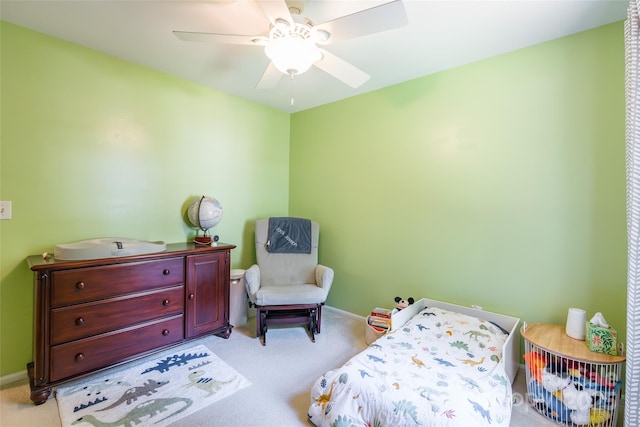 1220 Merribrook Dr, Matthews, NC 28105 - bedroom with carpet and a ceiling fan