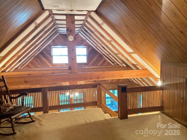 268 Poor Boy Ln, Whittier, NC 28789 - bonus room featuring wooden walls and vaulted ceiling