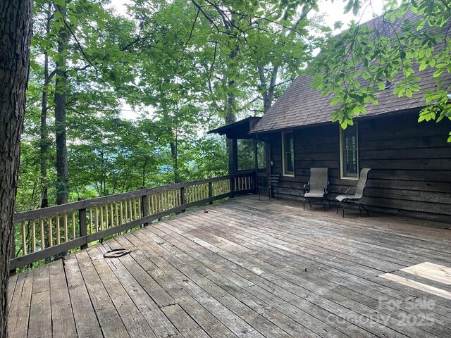 268 Poor Boy Ln, Whittier, NC 28789 - view of wooden terrace