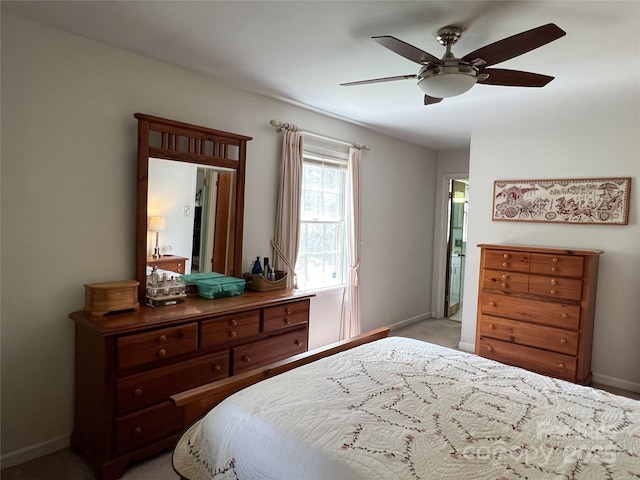 5938 Sharon Rd, Charlotte, NC 28210 - bedroom with light colored carpet and ceiling fan