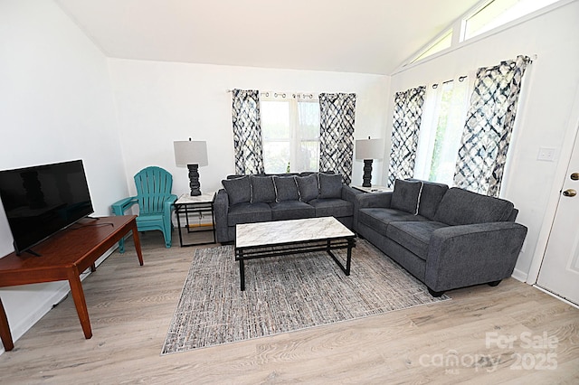 112 Lovelady Rd, Valdese, NC 28690 - living room with wood finished floors and vaulted ceiling