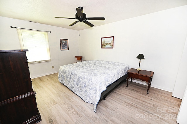 112 Lovelady Rd, Valdese, NC 28690 - bedroom with light wood-type flooring and a ceiling fan
