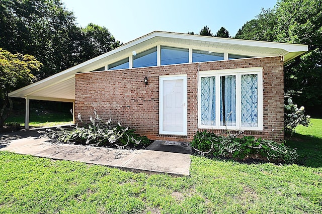 112 Lovelady Rd, Valdese, NC 28690 - view of front of property with a front lawn and brick siding