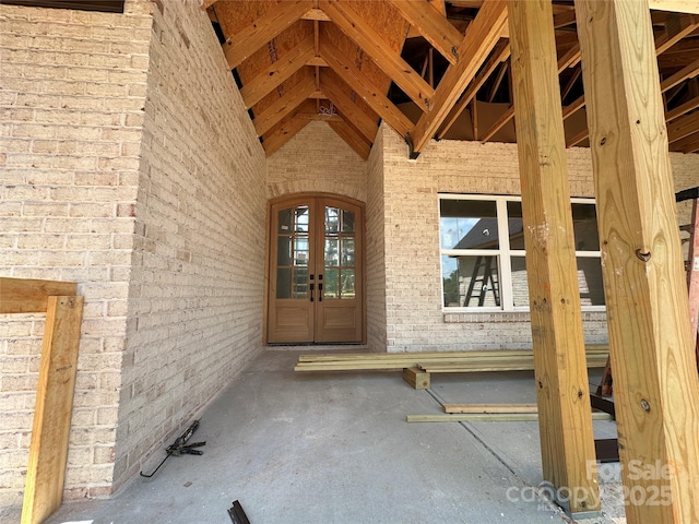 1500 Crowders Creek Rd, Gastonia, NC 28052 - entrance to property with brick siding and french doors