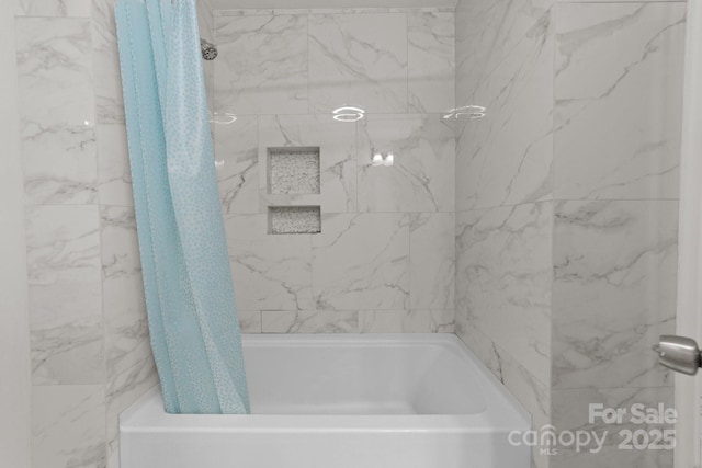 4918 Tyne Dr, Durham, NC 27703 - full bathroom featuring shower / bath combo with shower curtain