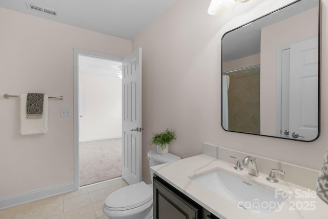 8606 Gresham Dr, Waxhaw, NC 28173 - bathroom with vanity, tile patterned flooring, and curtained shower