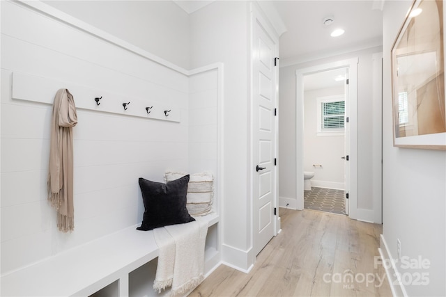 4114 Mantle Ct, Charlotte, NC 28205 - mudroom with light wood finished floors and recessed lighting