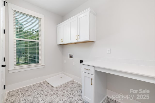 4114 Mantle Ct, Charlotte, NC 28205 - washroom with cabinet space, washer hookup, and an office area