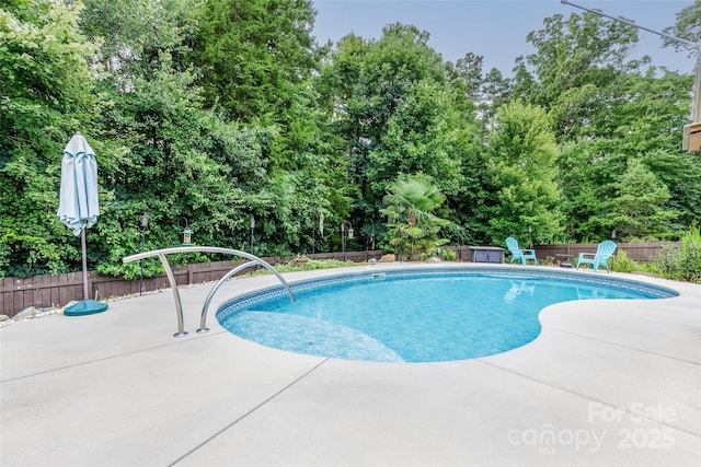 127 Tranquil Ct Unit 18A, Locust, NC 28097 - view of swimming pool with a patio, a fenced backyard, and view of scattered trees