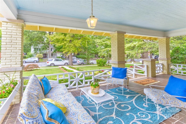 156 Union St N, Concord, NC 28025 - covered porch with an outdoor hangout area
