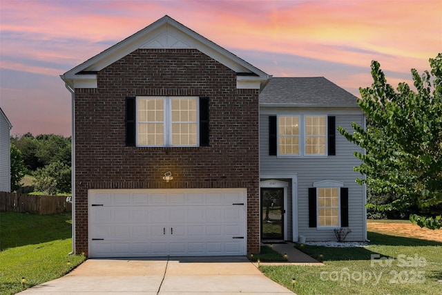 3542 Crowders View Dr, Gastonia, NC 28052 - traditional home with brick siding, concrete driveway, and a garage