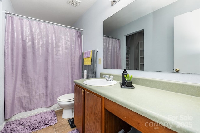 3542 Crowders View Dr, Gastonia, NC 28052 - bathroom with vanity, shower / bathtub combination with curtain, and tile patterned flooring
