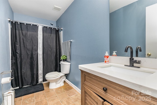3542 Crowders View Dr, Gastonia, NC 28052 - bathroom with vanity, curtained shower, and tile patterned floors
