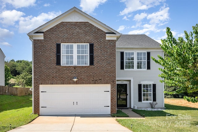 3542 Crowders View Dr, Gastonia, NC 28052 - traditional-style house featuring driveway, brick siding, and an attached garage