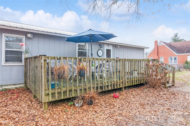 511 E Church St, Kershaw, SC 29067 - back of property featuring a deck and a metal roof