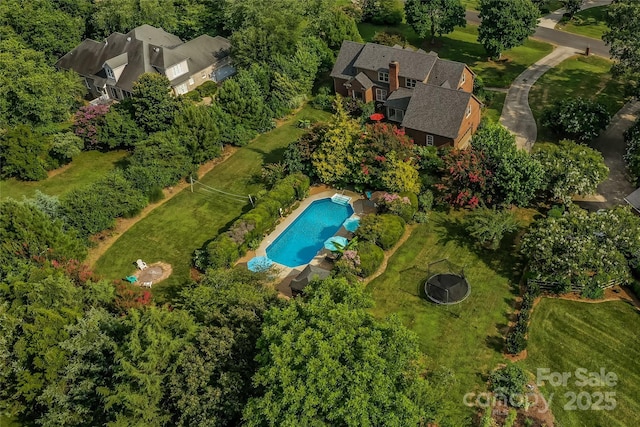 1482 Willow Oaks Trl, Matthews, NC 28104 - aerial view of property and surrounding area with a pool