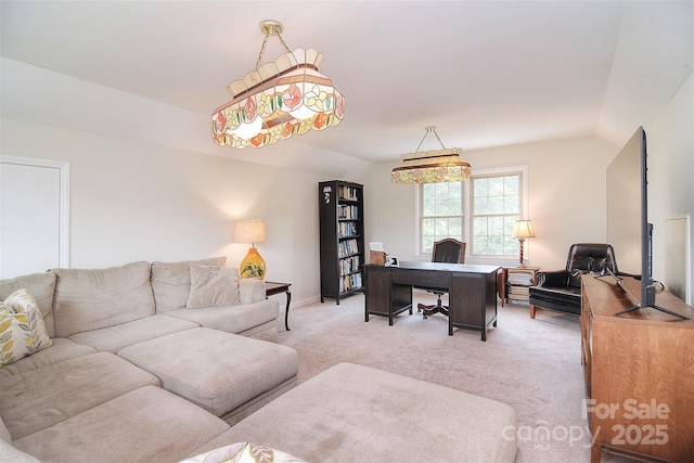 1482 Willow Oaks Trl, Matthews, NC 28104 - home office with lofted ceiling and light carpet