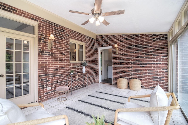 1482 Willow Oaks Trl, Matthews, NC 28104 - view of patio / terrace with a ceiling fan