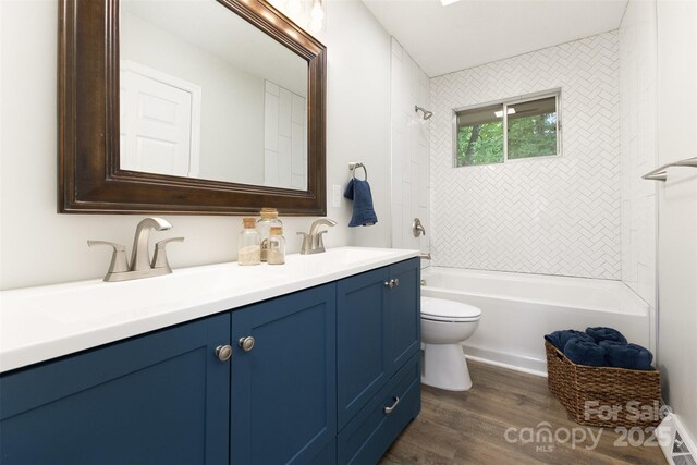 1948 Marett Blvd, Rock Hill, SC 29732 - bathroom with double vanity, wood finished floors, and bathing tub / shower combination
