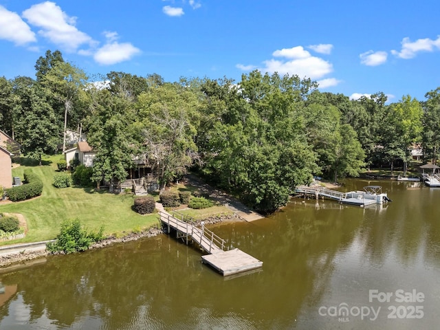 840 Deer Lake Run, Salisbury, NC 28146 - dock featuring a water view and a lawn