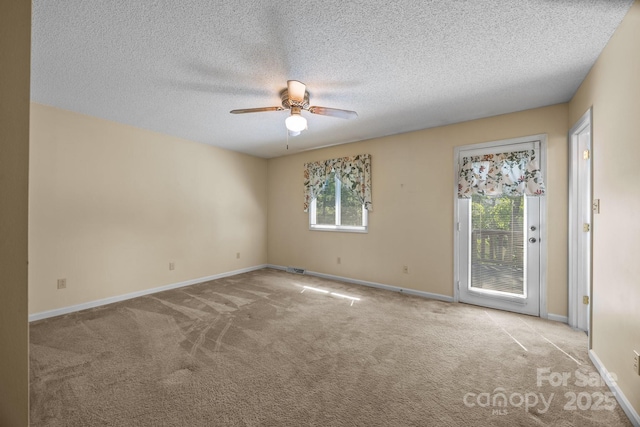 840 Deer Lake Run, Salisbury, NC 28146 - unfurnished room featuring ceiling fan, carpet floors, and a textured ceiling