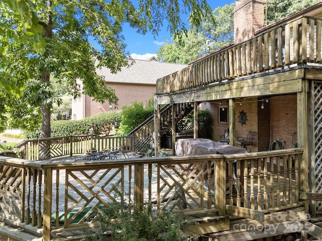 840 Deer Lake Run, Salisbury, NC 28146 - wooden deck with stairs