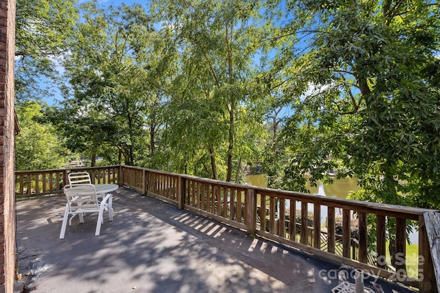 840 Deer Lake Run, Salisbury, NC 28146 - wooden terrace featuring view of wooded area