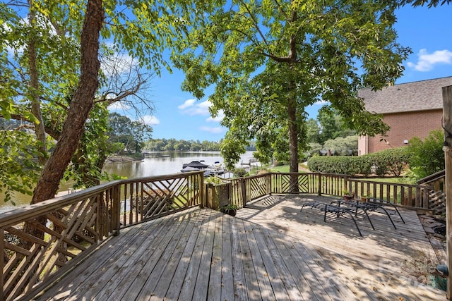 840 Deer Lake Run, Salisbury, NC 28146 - deck featuring a water view