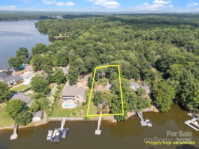 840 Deer Lake Run, Salisbury, NC 28146 - aerial overview of property's location featuring a large body of water and property boundaries highlighted