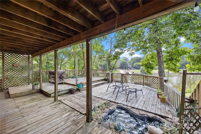 840 Deer Lake Run, Salisbury, NC 28146 - wooden terrace featuring view of scattered trees
