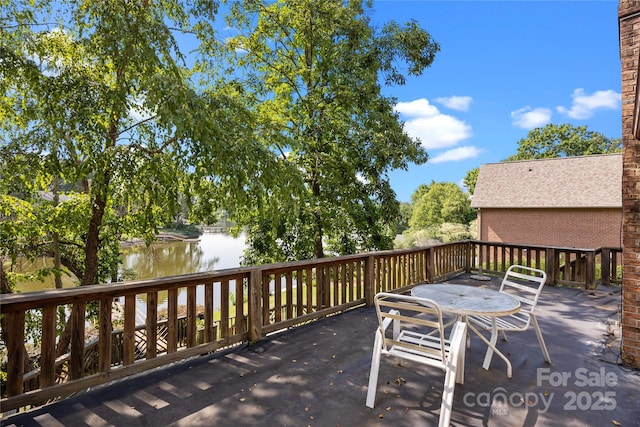 840 Deer Lake Run, Salisbury, NC 28146 - wooden deck featuring a water view