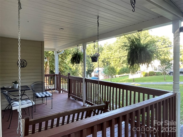 517 Stowe Dr, Lowell, NC 28098 - wooden terrace featuring a lawn