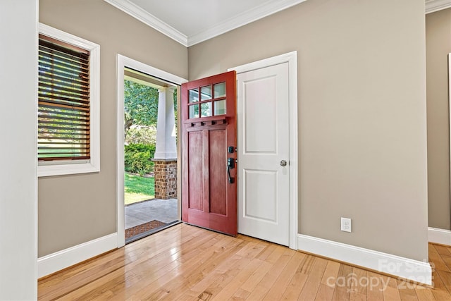 3450 4th Street Blvd NW, Hickory, NC 28601 - entryway with ornamental molding and light wood finished floors
