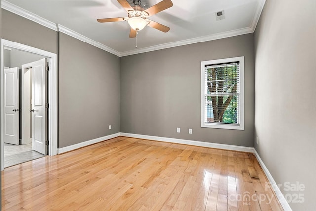 3450 4th Street Blvd NW, Hickory, NC 28601 - empty room with hardwood / wood-style flooring, ornamental molding, and a ceiling fan