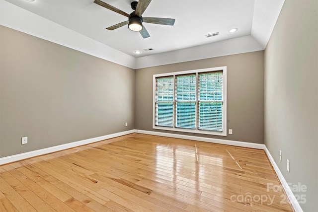 3450 4th Street Blvd NW, Hickory, NC 28601 - empty room featuring a ceiling fan, hardwood / wood-style floors, and recessed lighting