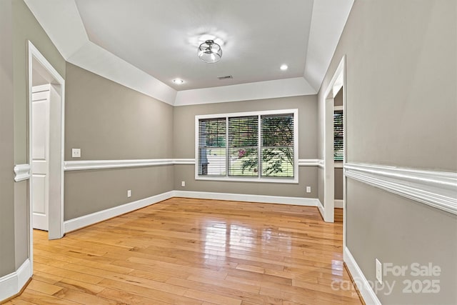 3450 4th Street Blvd NW, Hickory, NC 28601 - unfurnished room with light wood-style floors, recessed lighting, and a raised ceiling