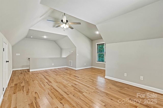 3450 4th Street Blvd NW, Hickory, NC 28601 - bonus room featuring lofted ceiling, light wood-style flooring, a ceiling fan, and recessed lighting