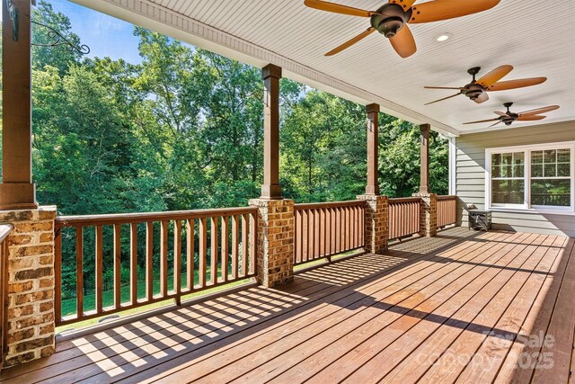 3450 4th Street Blvd NW, Hickory, NC 28601 - wooden terrace featuring ceiling fan