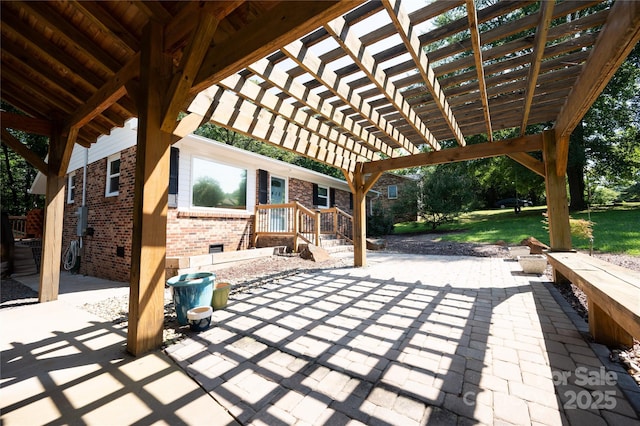 418 Stokes Ave, Clover, SC 29710 - view of patio / terrace with a pergola