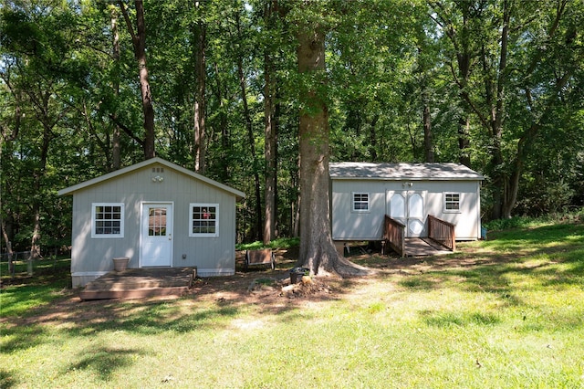418 Stokes Ave, Clover, SC 29710 - back of house with an outbuilding and a yard