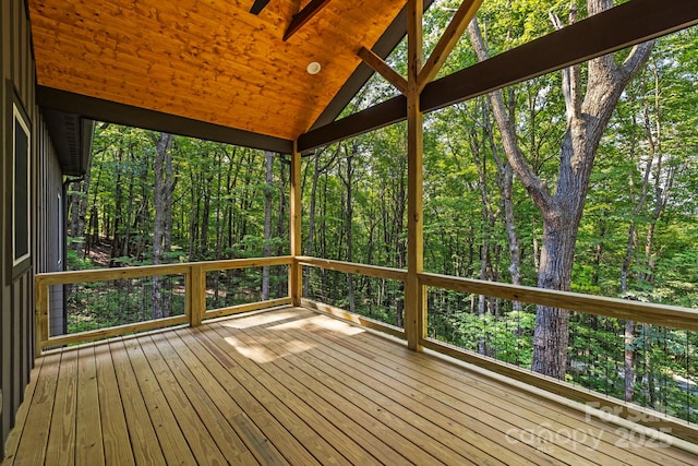 939 Rocky Mountain Rd, Lake Toxaway, NC 28747 - wooden terrace featuring a view of trees