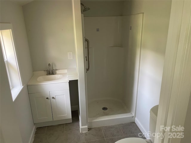 518 W White St, Chester, SC 29706 - full bathroom with tile patterned floors, vanity, and a shower stall