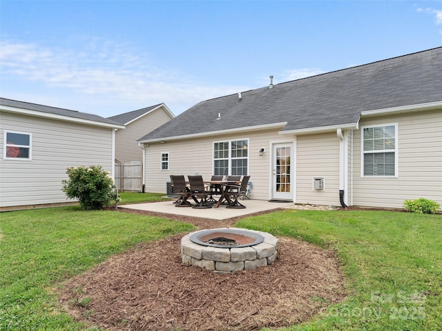 144 Haw River Rd, Fletcher, NC 28732 - back of house with a patio area and an outdoor fire pit