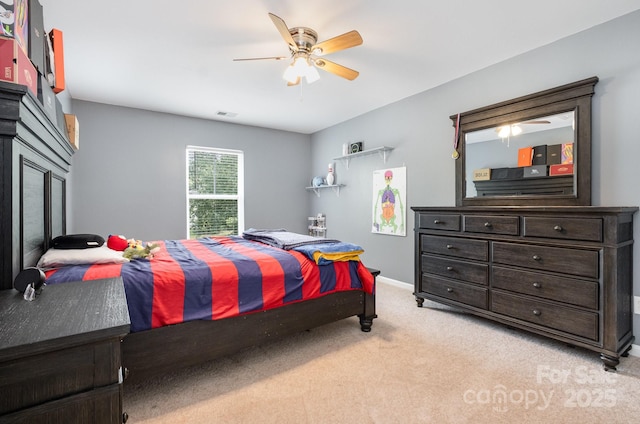 217 Fielding St, Mount Holly, NC 28120 - bedroom with light carpet and ceiling fan